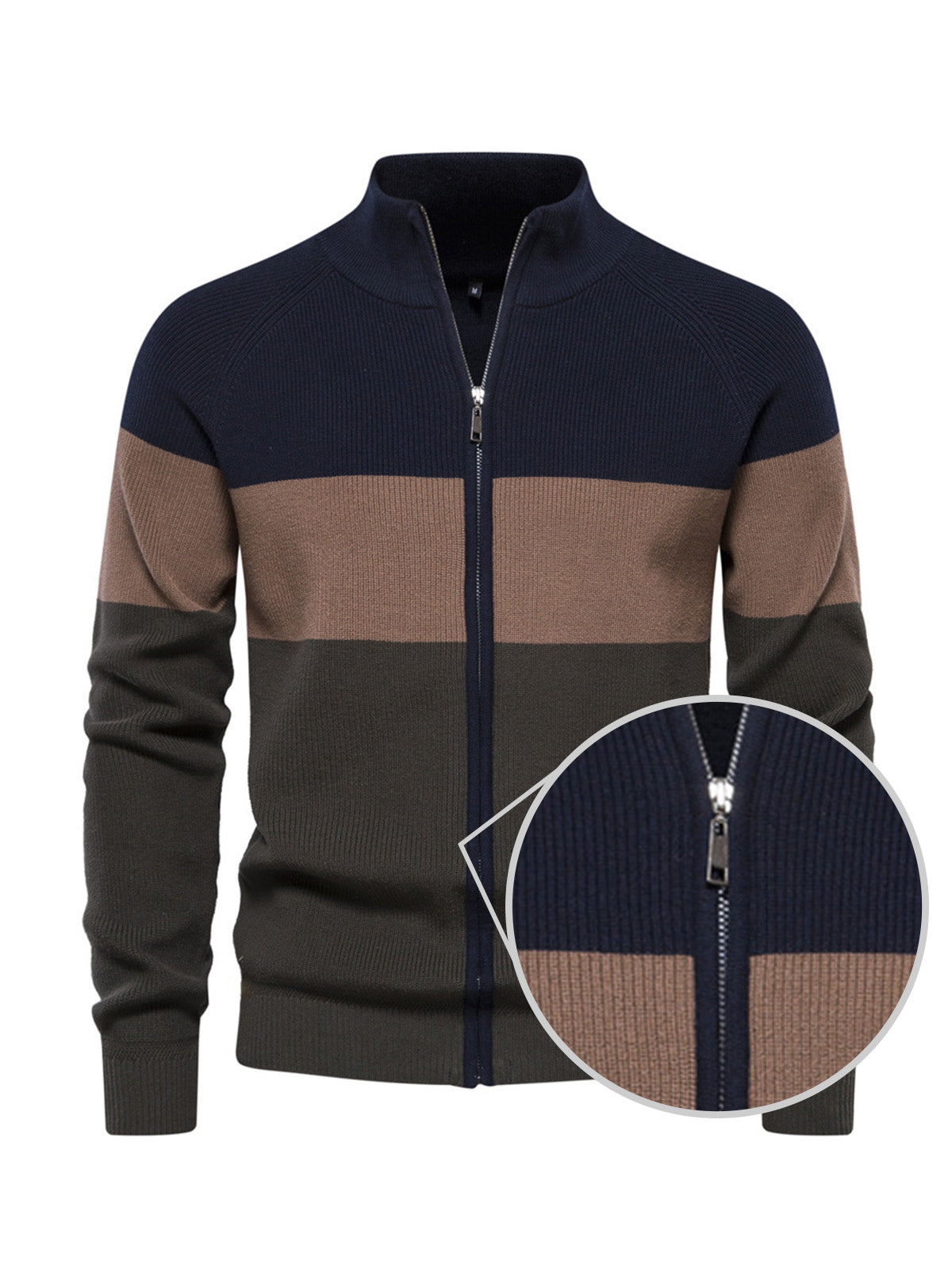 More Than Basic Men's Golf Knit Full Zip Cardigan