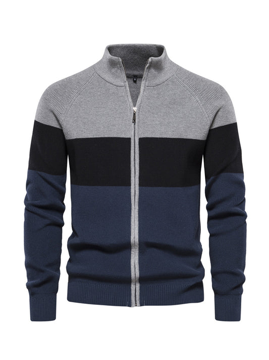 More Than Basic Men's Golf Knit Full Zip Cardigan