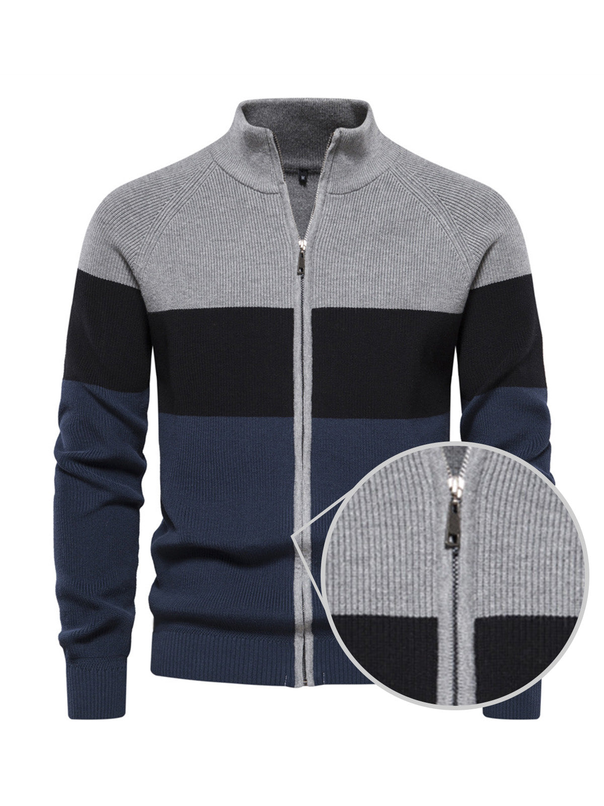 More Than Basic Men's Golf Knit Full Zip Cardigan