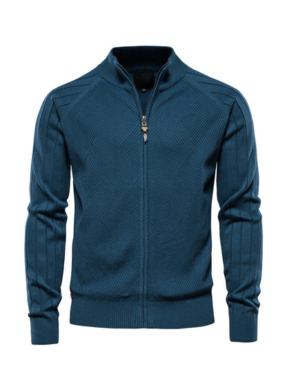 More Than Basic Men's Golf Knit Full Zip Cardigan