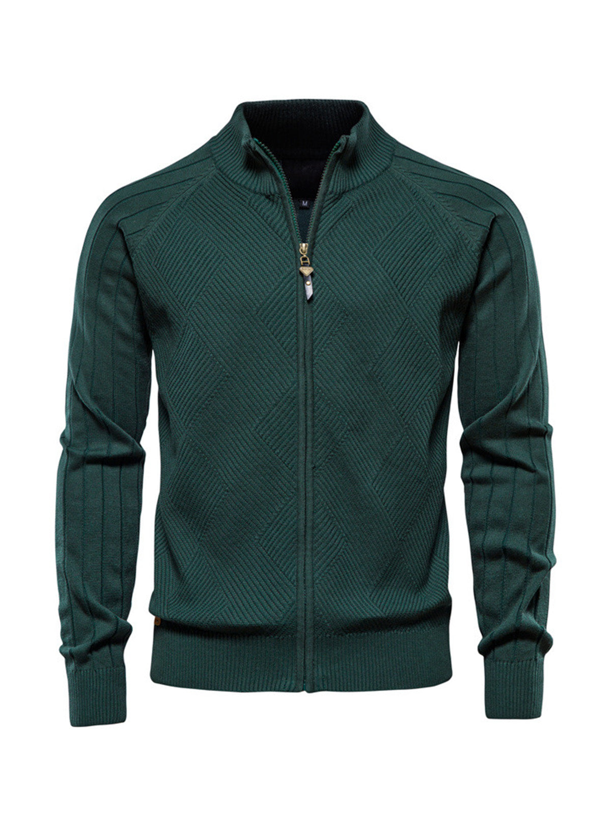 More Than Basic Men's Golf Knit Full Zip Cardigan