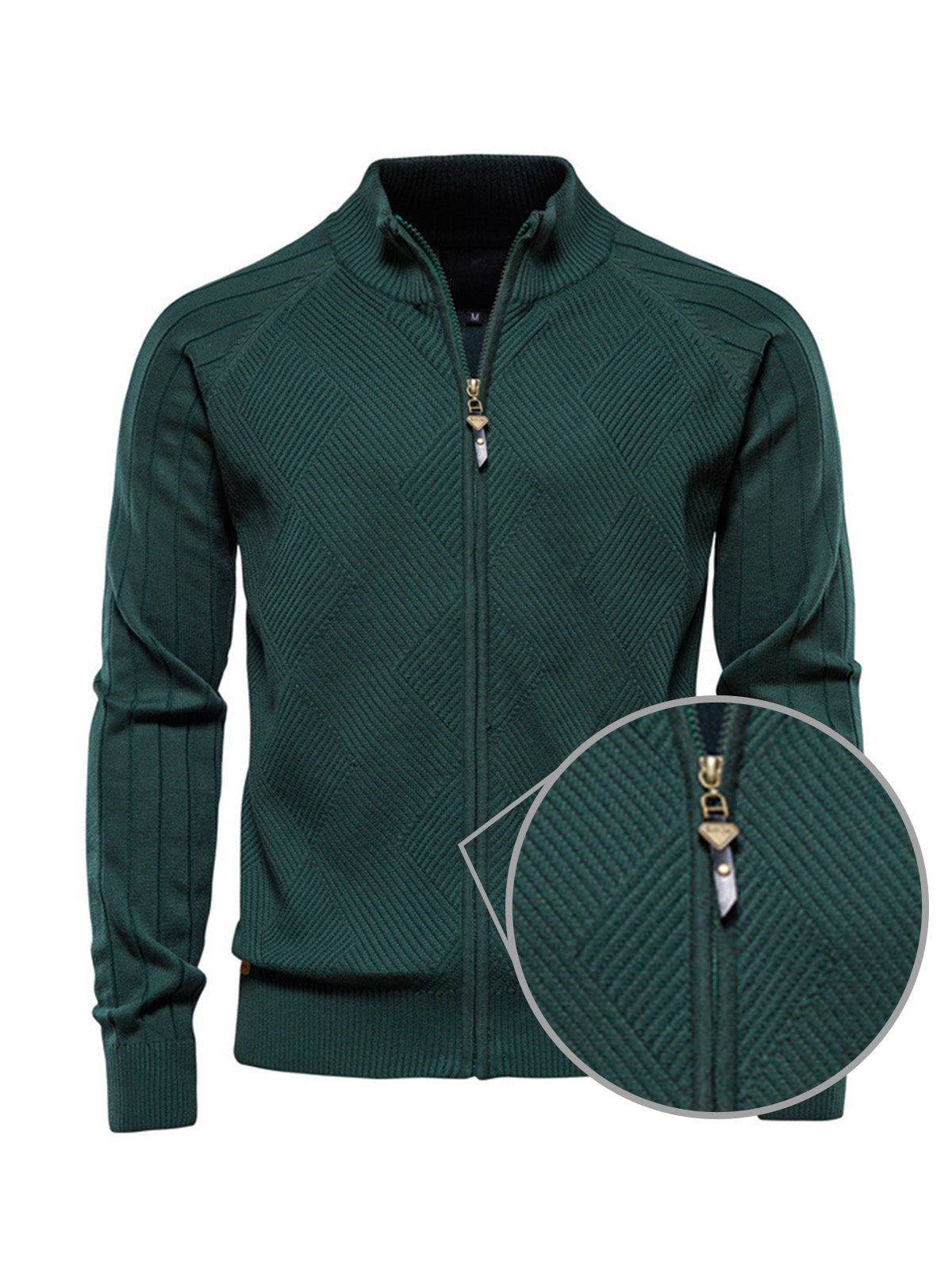 More Than Basic Men's Golf Knit Full Zip Cardigan