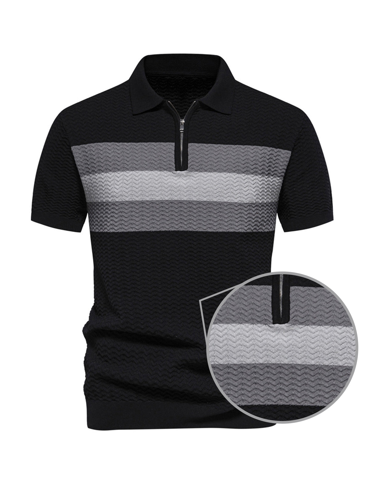 Chic Hombre Knit Polo Cremallera