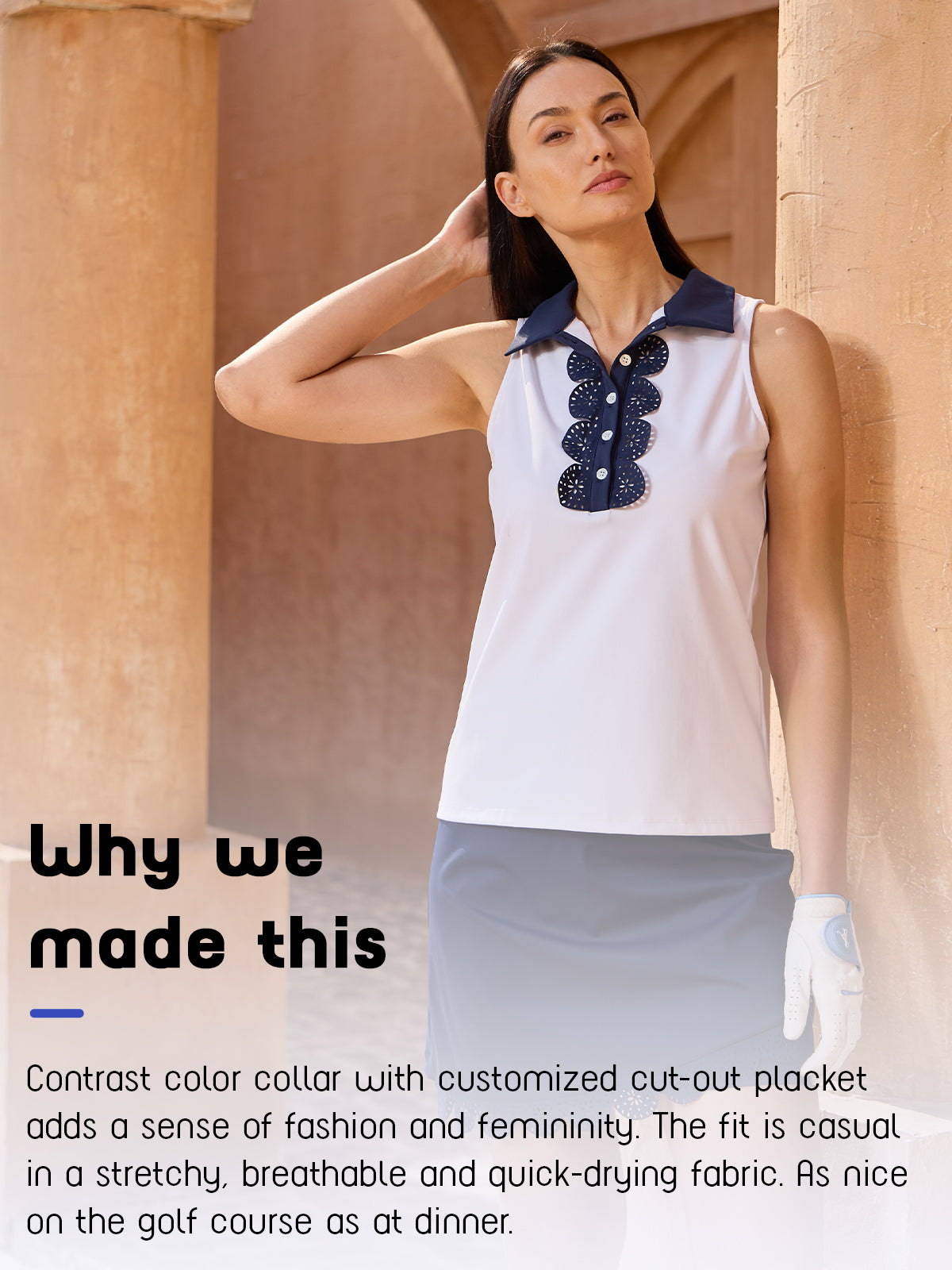 More Than Basic Sleeveless Polo Top UPF50+