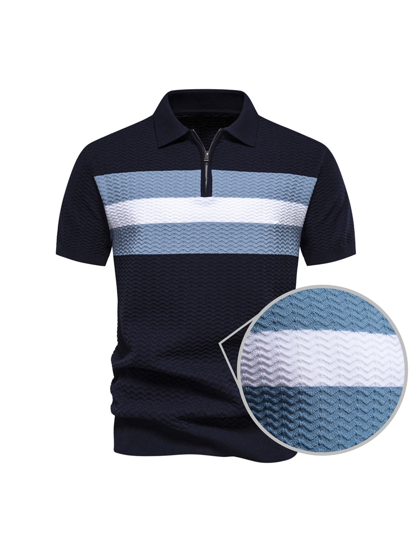 Herren Knit Zip Polo Top UPF50+ golfbekleidung