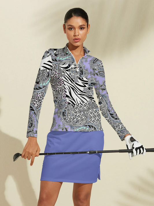 Pretty Polo Cremallera Ropa Golf Mujer UPF50+