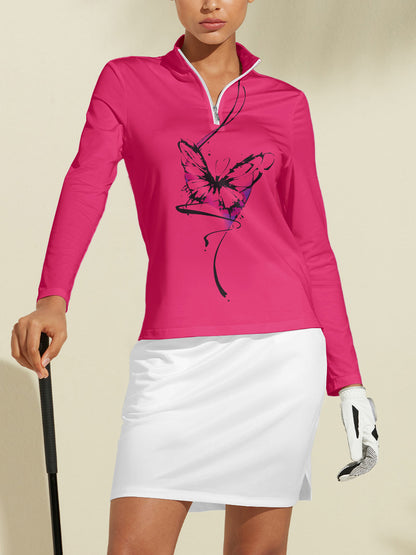 Wildlife Polo Zip Abbigliamento Golf Donna UPF50+