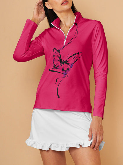 Wildlife Polo Zip Abbigliamento Golf Donna UPF50+