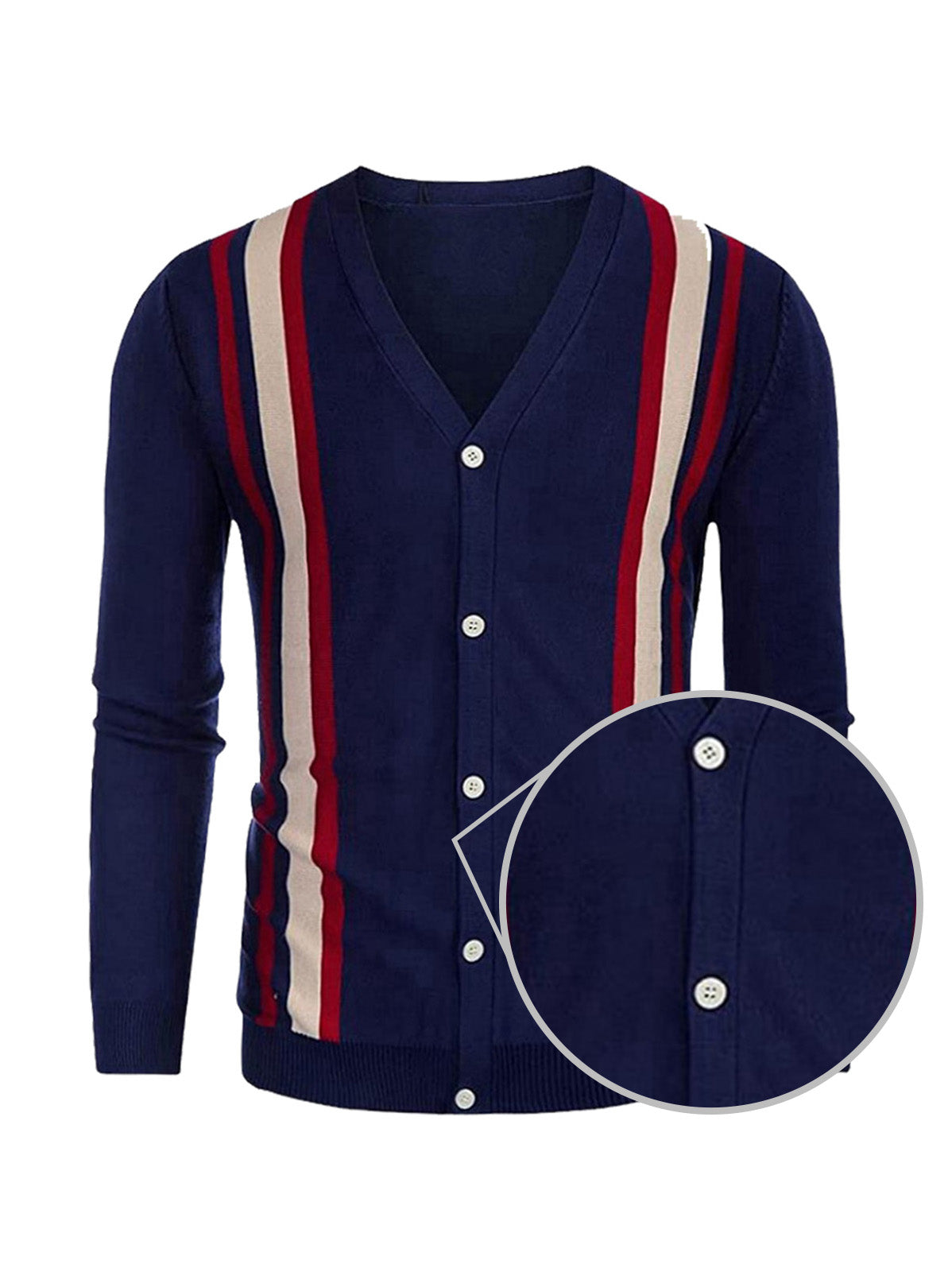 More Than Basic Men's Golf Knit Button Cardigan