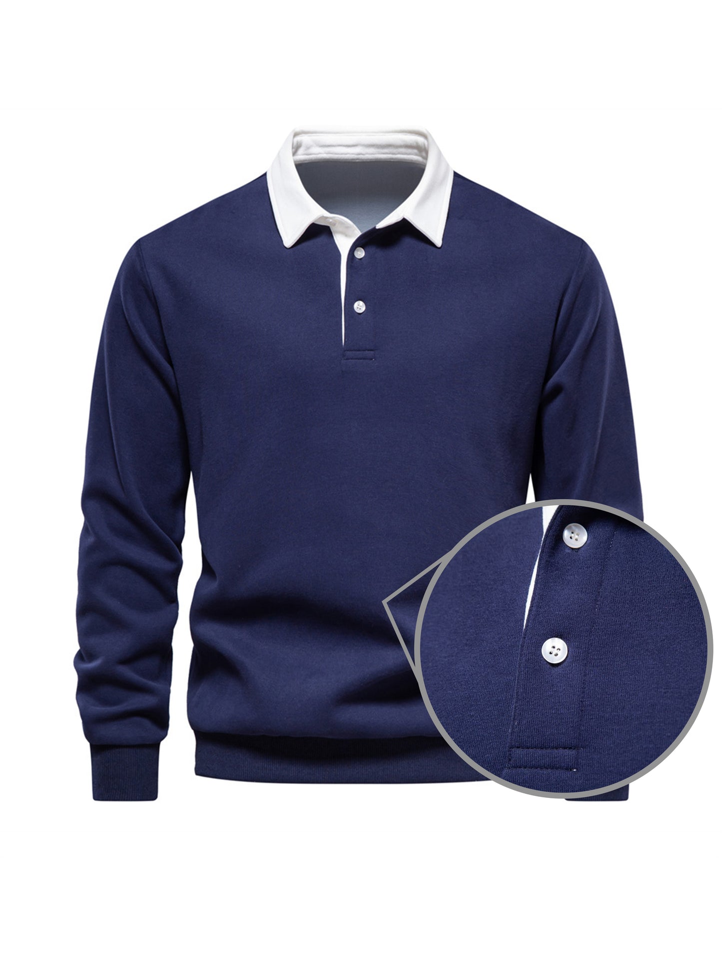 Herren Golf Sweatshirt mit Knopfleiste und Kragen