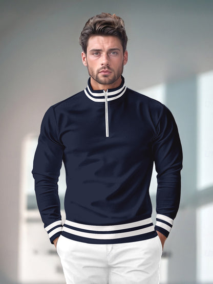 Polo de golf pour homme avec fermeture éclair 1/4 UPF50+