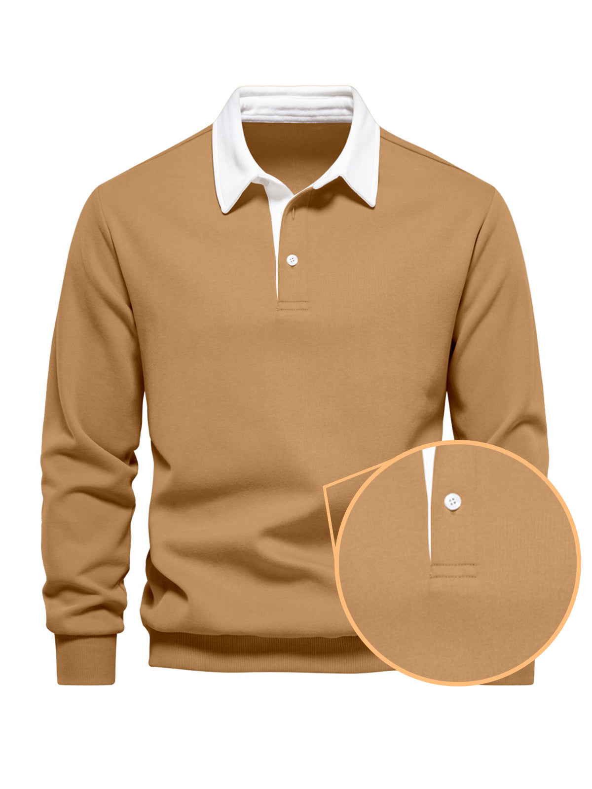 Herren Golf Sweatshirt mit Knopfleiste und Kragen