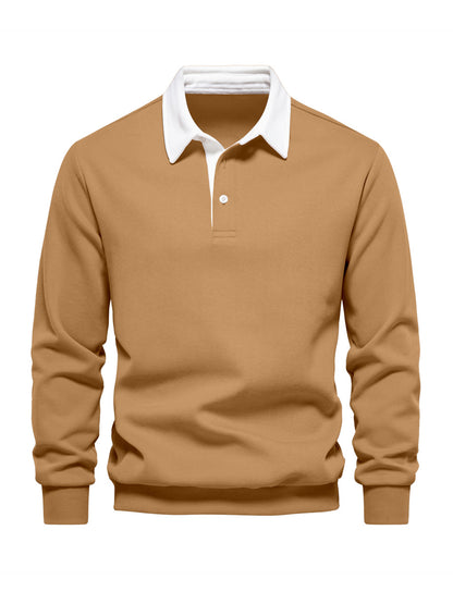 Herren Golf Sweatshirt mit Knopfleiste und Kragen