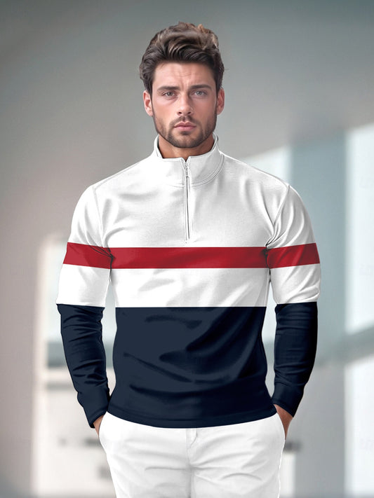 Polo de golf pour homme avec fermeture éclair 1/4 UPF50+