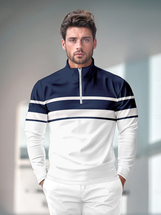 Polo de golf pour homme avec fermeture éclair 1/4 UPF50+