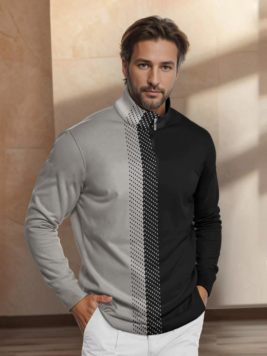 Camisa de golf para hombre con cremallera de un cuarto UPF50+