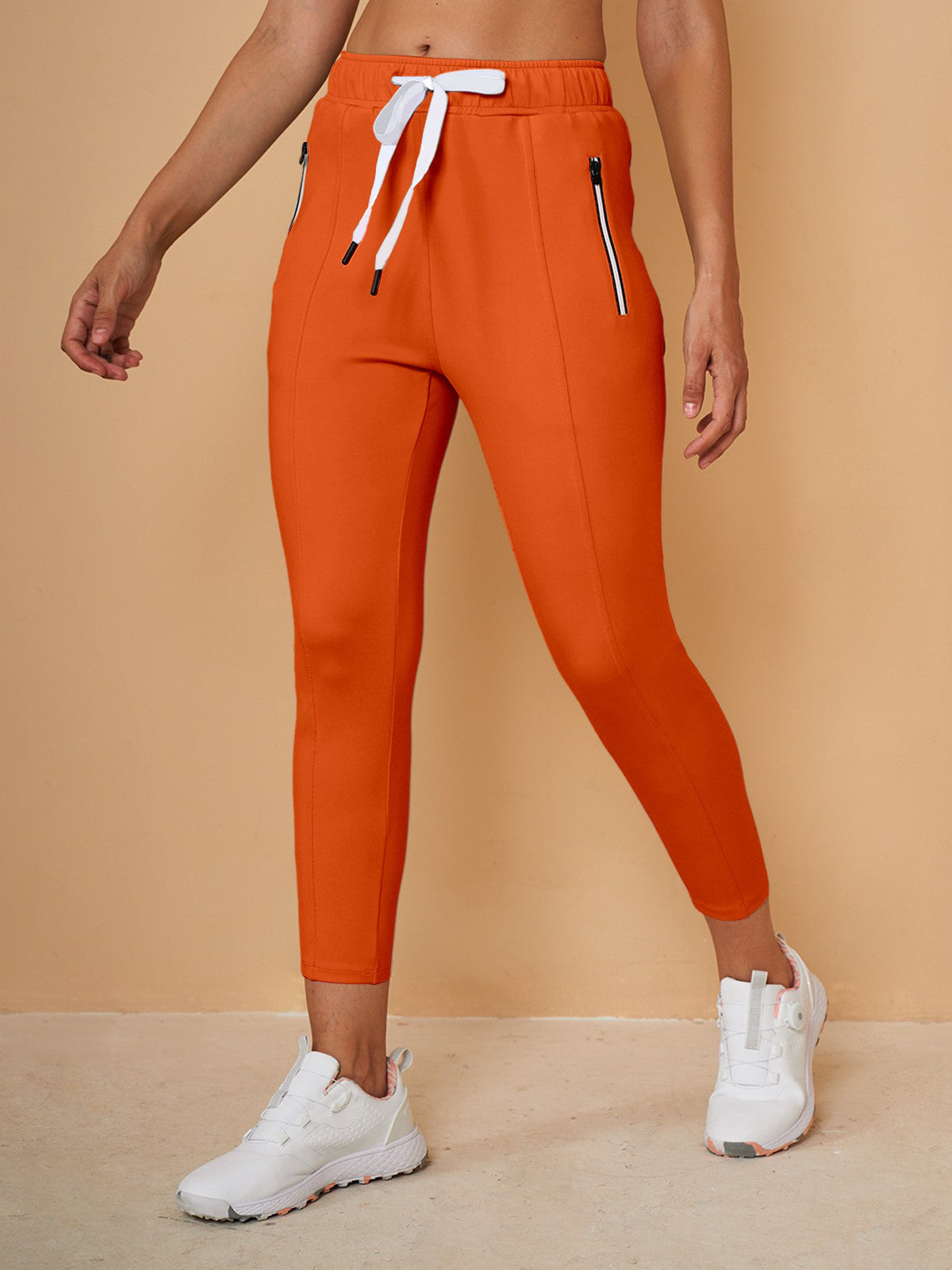 Chic Drawstring Capri Jogger Pantaloni Abbigliamento Golf Donna