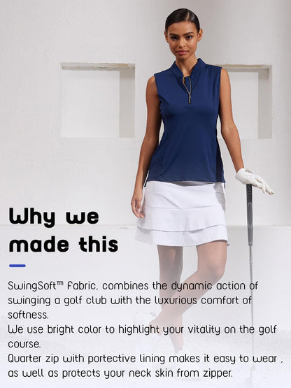 Chic Golf Polo Zip Femme UPF50+