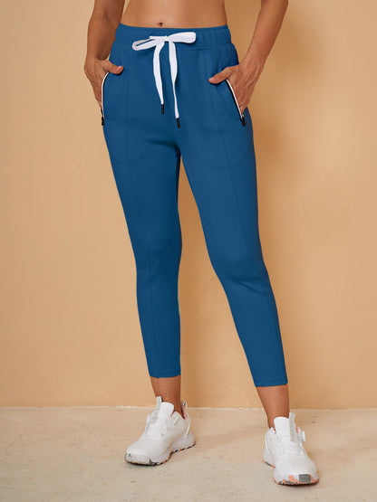 Chic Drawstring Capri Jogger Pantaloni Abbigliamento Golf Donna