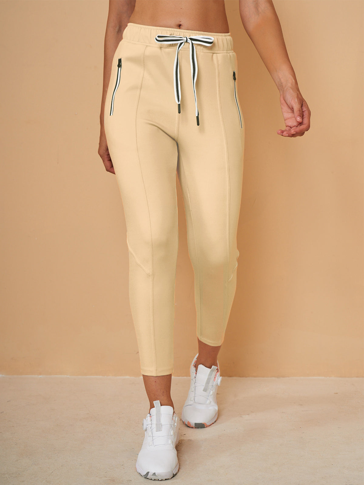 Chic Drawstring Capri Jogger Pantaloni Abbigliamento Golf Donna