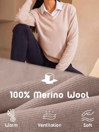 More Than Basic Merino Wool  V Neck Sweater