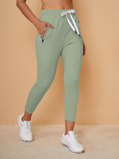 Chic Drawstring Capri Jogger Pantaloni Abbigliamento Golf Donna