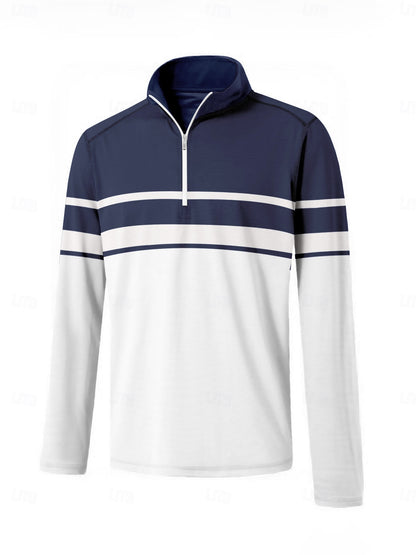 Camisa de golf para hombre con cremallera de un cuarto UPF50+