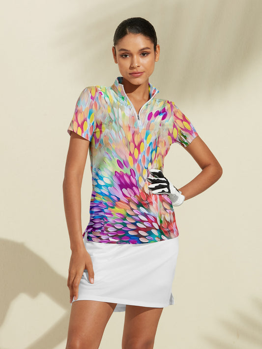 Tropical Polo de Golf Femme Zip UPF50+ Hyped up