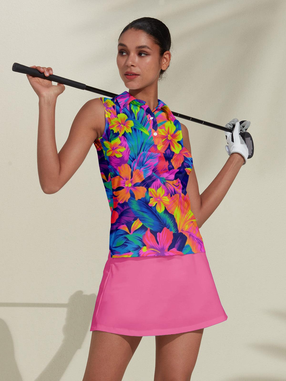 Hyped-up Tropical-Polo Top UPF50+ - Acegolfs