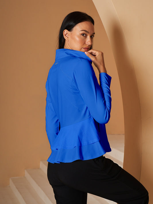 Damen Golfjacke mit Rüschenärmeln, Sonnenschutz