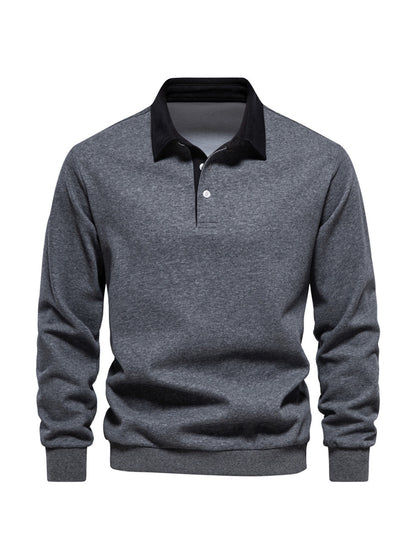 Herren Golf Sweatshirt mit Knopfleiste und Kragen