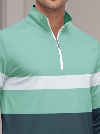 Golfshirt für Herren mit Viertelreißverschluss, LSF 50+