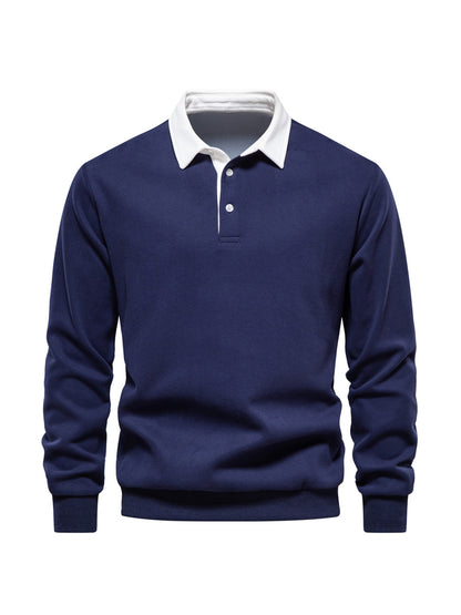 Herren Golf Sweatshirt mit Knopfleiste und Kragen