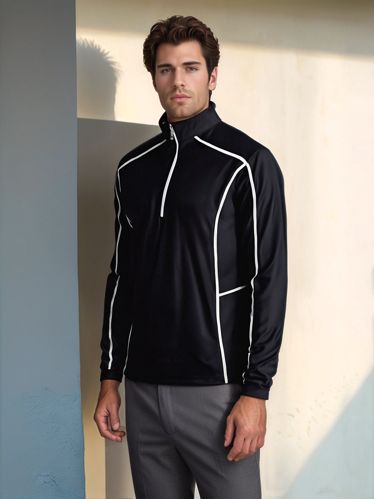 Chemise de golf pour homme More Than Basic Quarterzip UPF50+