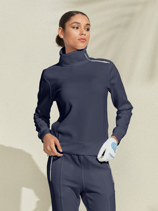 More Than Basic Irregular Collar Golf Sweatshirt