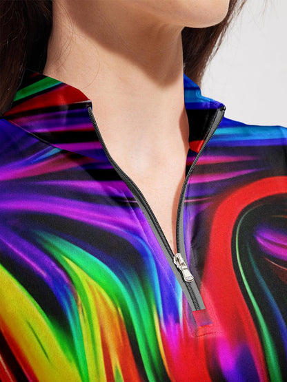 Airbrush-Golfshirt Quarterzip UPF50+