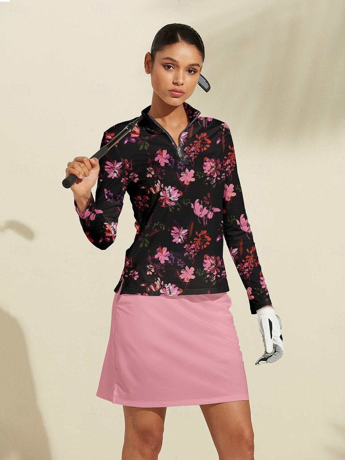 Botanical Polo Zip Abbigliamento Golf Donna UPF50+