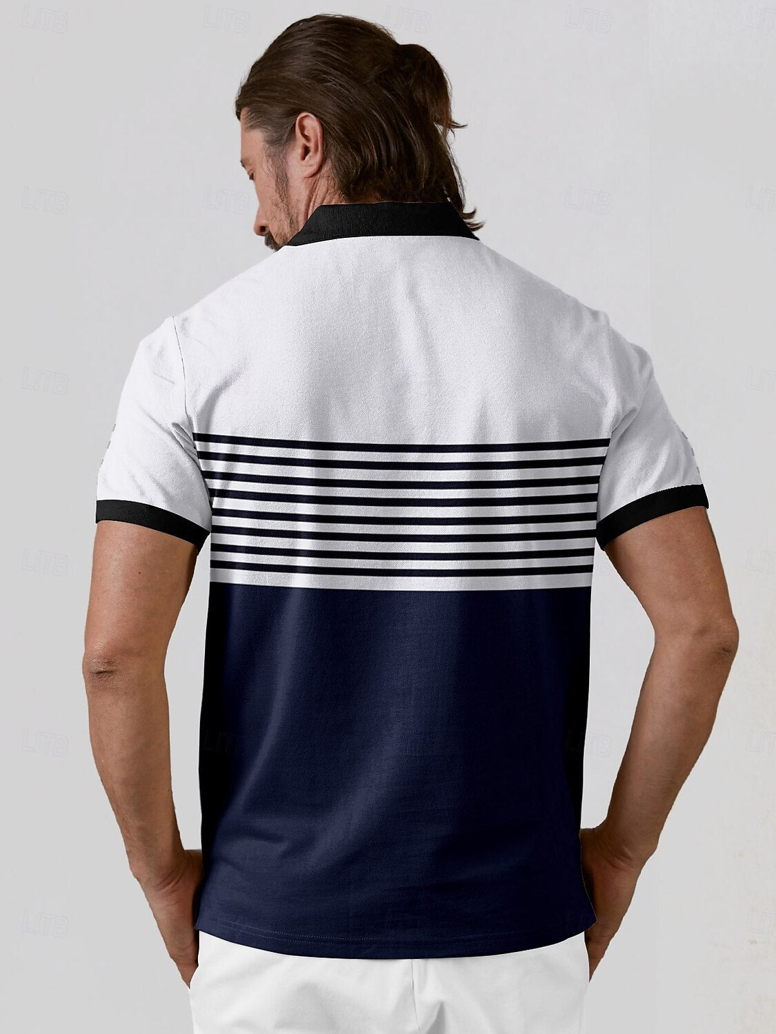 Verspieltes nautische Poloshirt für Herren, LSF 50+