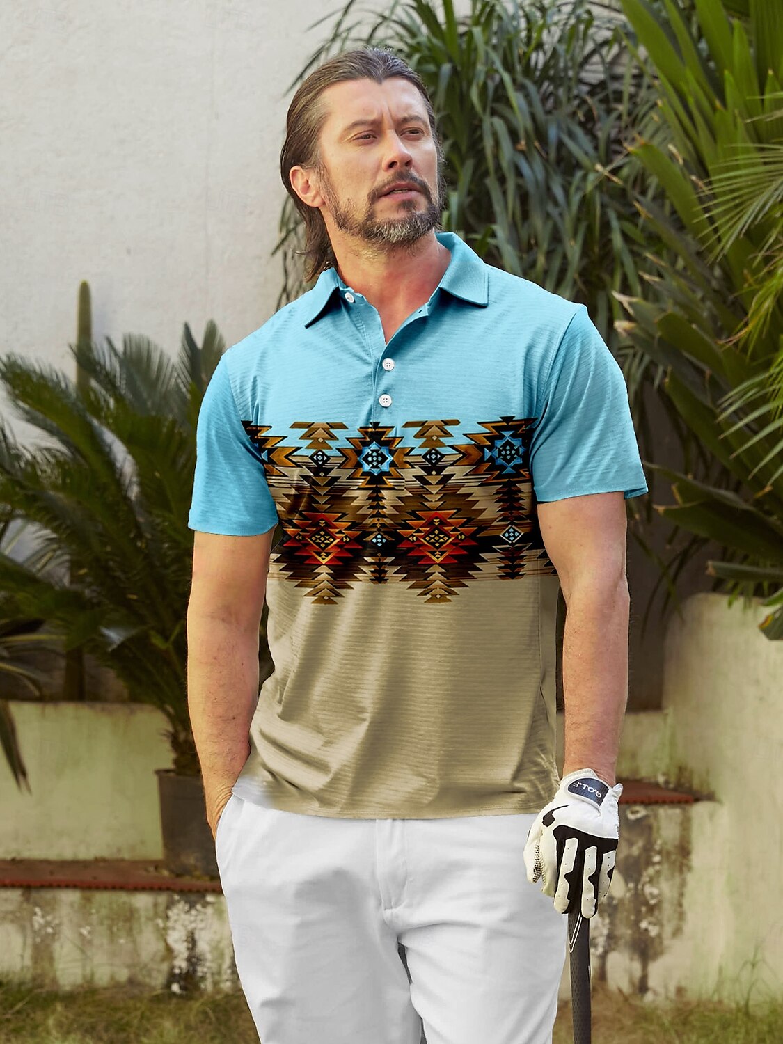 Bold Baroque Men's Polo Top UPF50+