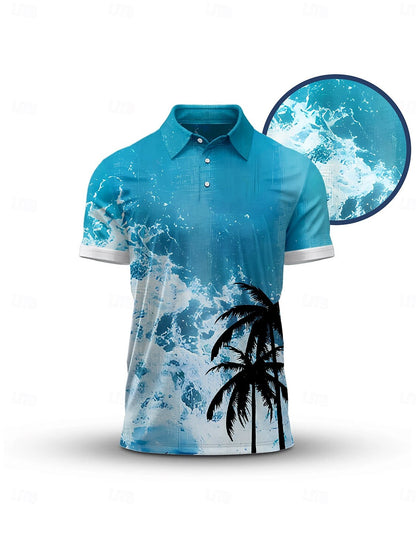 Hyped-up Tropical Men's Polo Top UPF50+