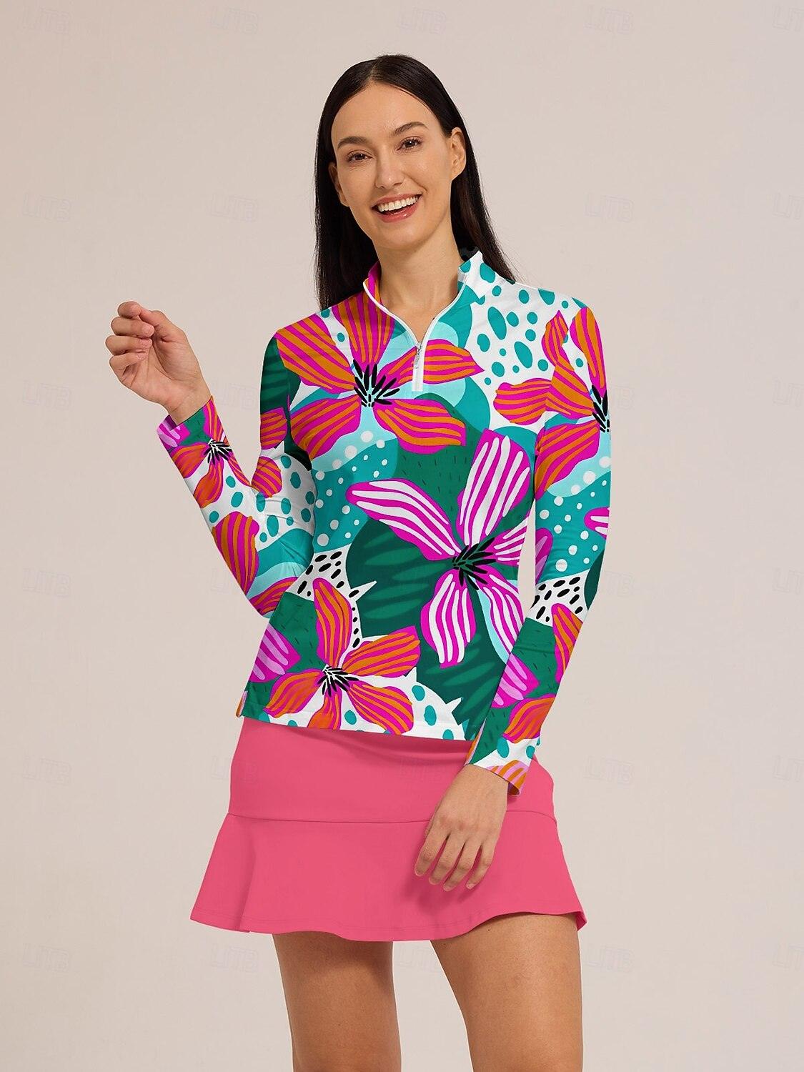 Tropical Polo Cremallera Ropa Golf Mujer UPF50+