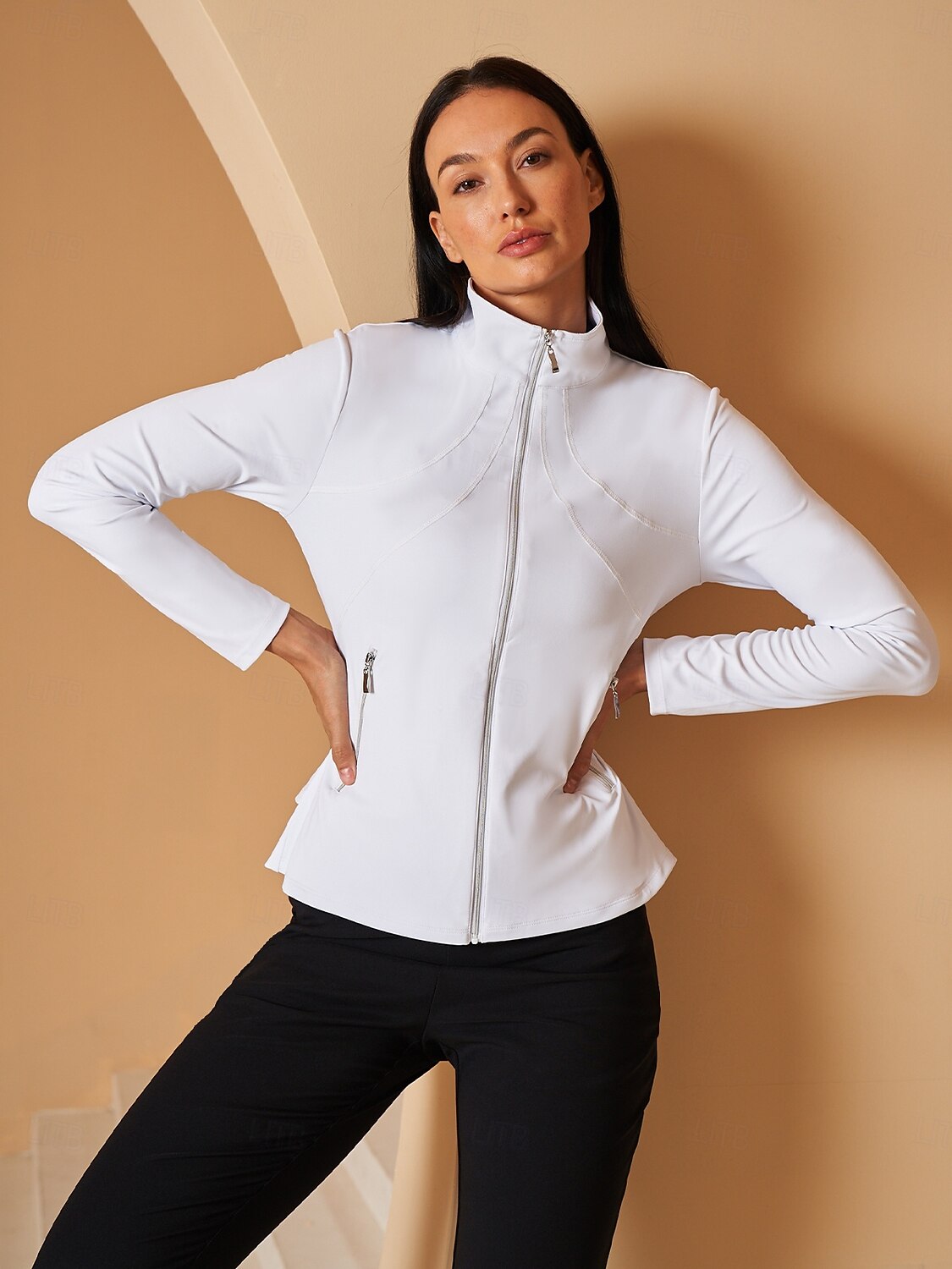 Damen Golfjacke mit Rüschenärmeln, Sonnenschutz