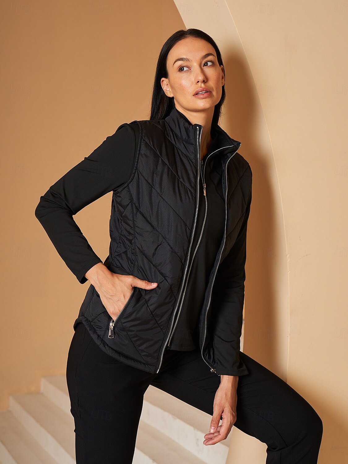 Chic Fully Lined Puffer Vest Ropa Golf Mujer