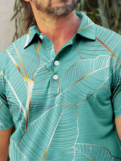 Hyped-up Tropical Men's Polo Top UPF50+