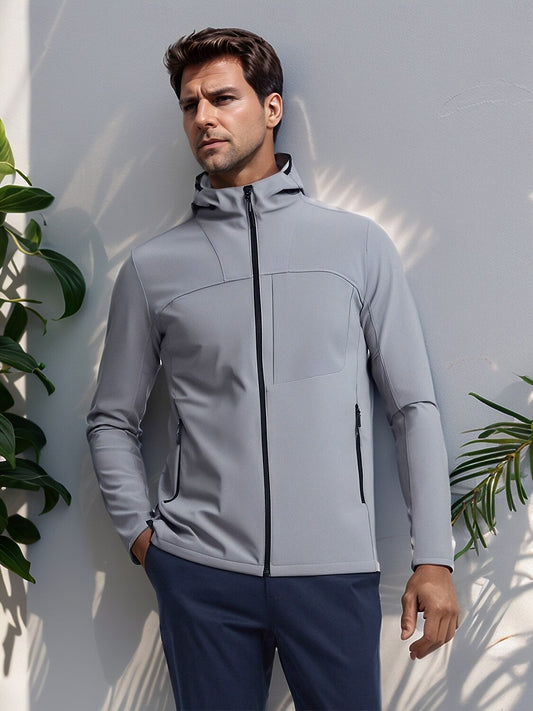 More Than Basic Men's Golf Full Zip Pocket Jacket