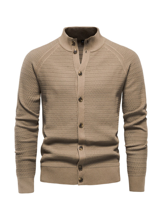 Cardigan boutonné en tricot de golf pour hommes