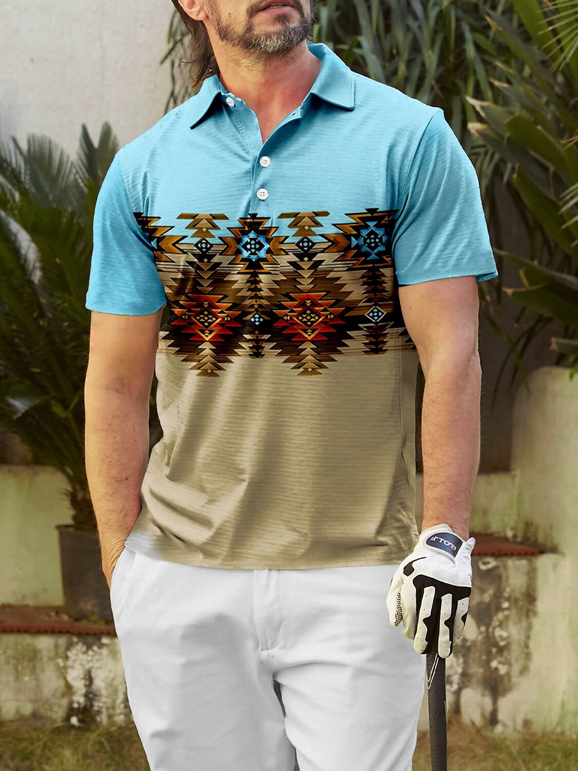 Bold Baroque Men's Polo Top UPF50+