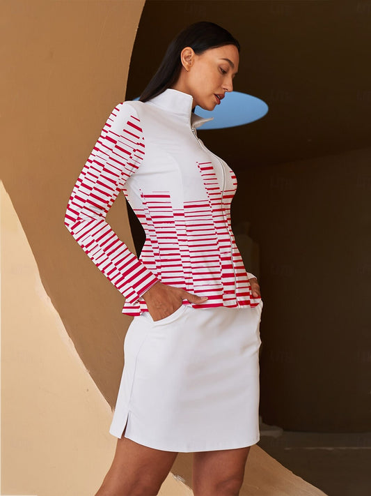 Playful Nautical Ruffle Golf Jacket Sun Protection