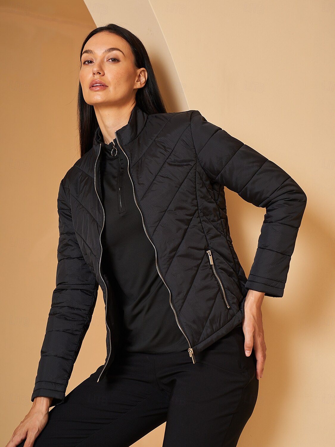 Chic Fully Lined Puffer Jacket Femme Tenue Golf