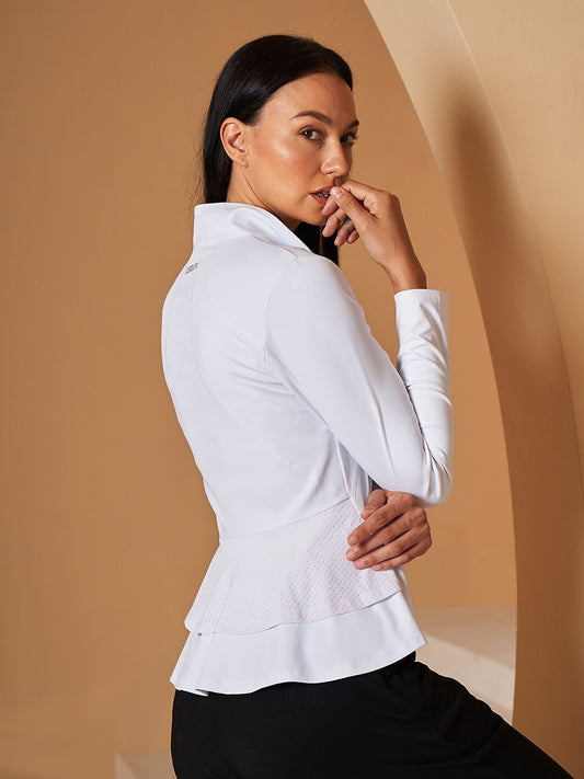 Chic Ruffle Golf Jacket Sun Protection Femme